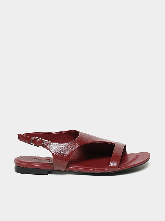 Сандалии женские летние, цвет бордовый, натуральная кожа 944307 | 1