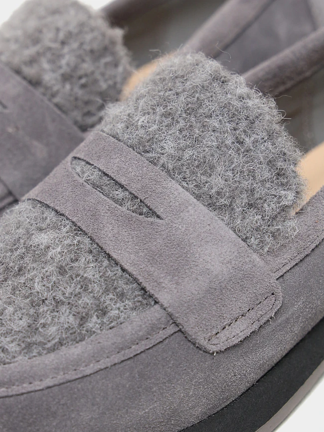 Лоферы женские всесезонные, цвет серый, натуральный спилок 18410099 | 6