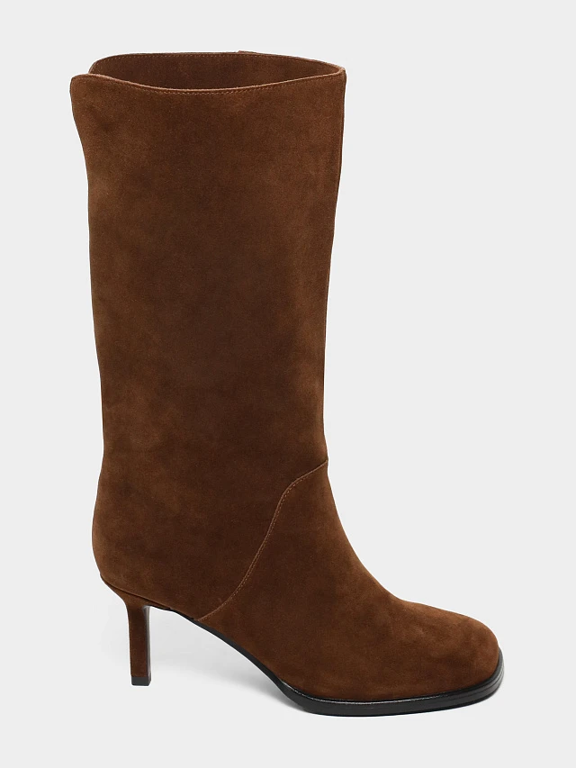 Сапоги женские демисезонные, цвет коричневый, натуральный спилок 1731146 | 1