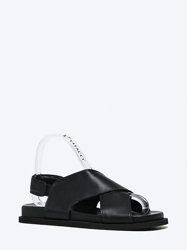 Сандалии женские летние, цвет черный, натуральная кожа 887033 | 1