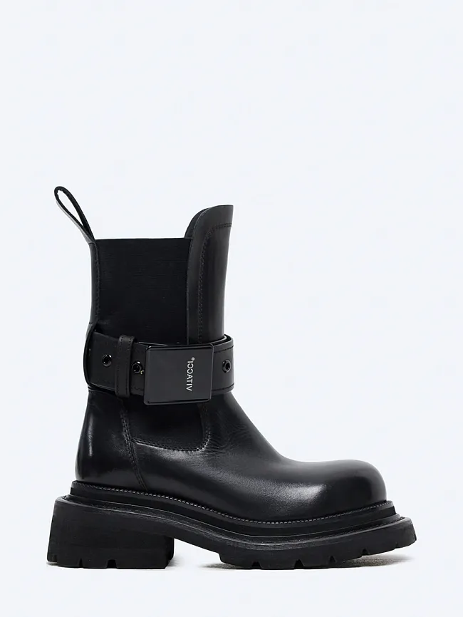 Ботинки женские демисезонные, цвет черный, натуральная кожа 641850 | 2