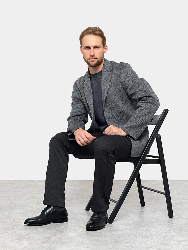 Полуботинки мужские всесезонные, цвет черный, натуральная кожа M1781835-1 | 10