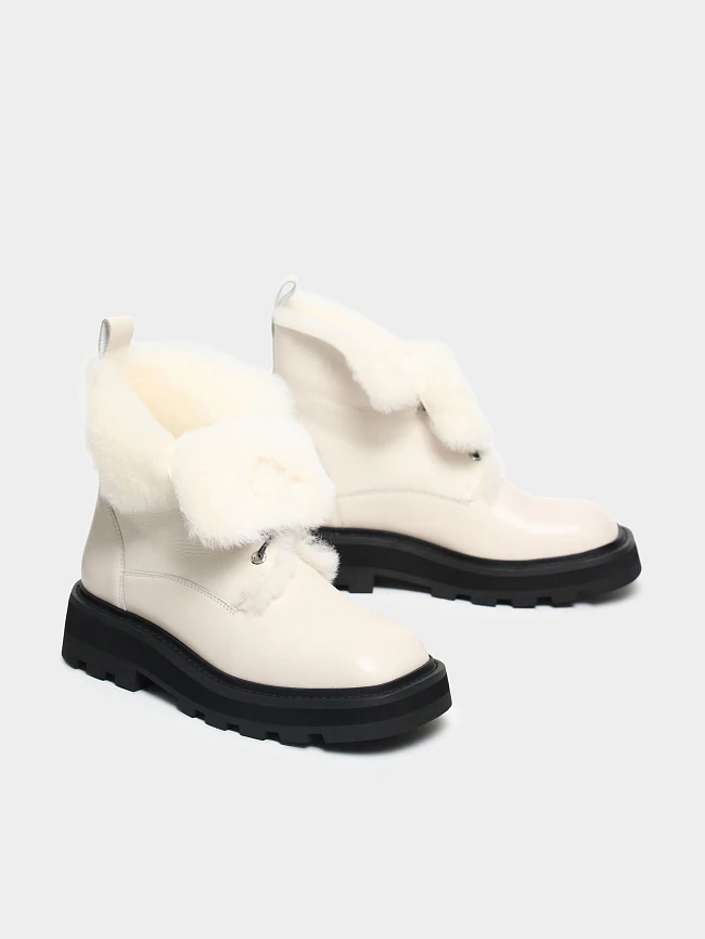 Ботинки женские зимние, цвет молочный, натуральная кожа 1820439M | 3