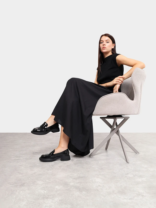 Лоферы женские всесезонные, цвет черный, натуральная кожа и полимерные материалы 1849340 | 11