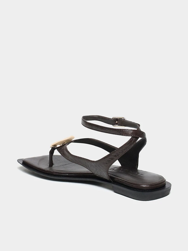 Сандалии женские летние, цвет коричневый, натуральная кожа 944380 | 3