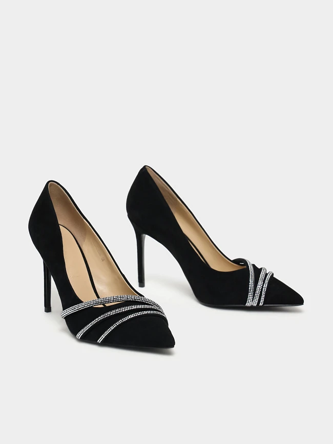 Туфли женские всесезонные, цвет черный, натуральный велюр 494858 | 3