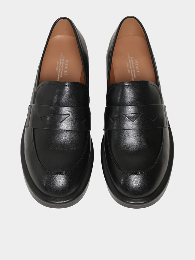 Лоферы женские всесезонные, цвет черный, натуральная кожа и полимерные материалы 1849517 | 5