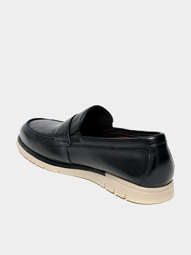 Лоферы мужские летние, цвет черный, натуральная кожа M262287 | 3