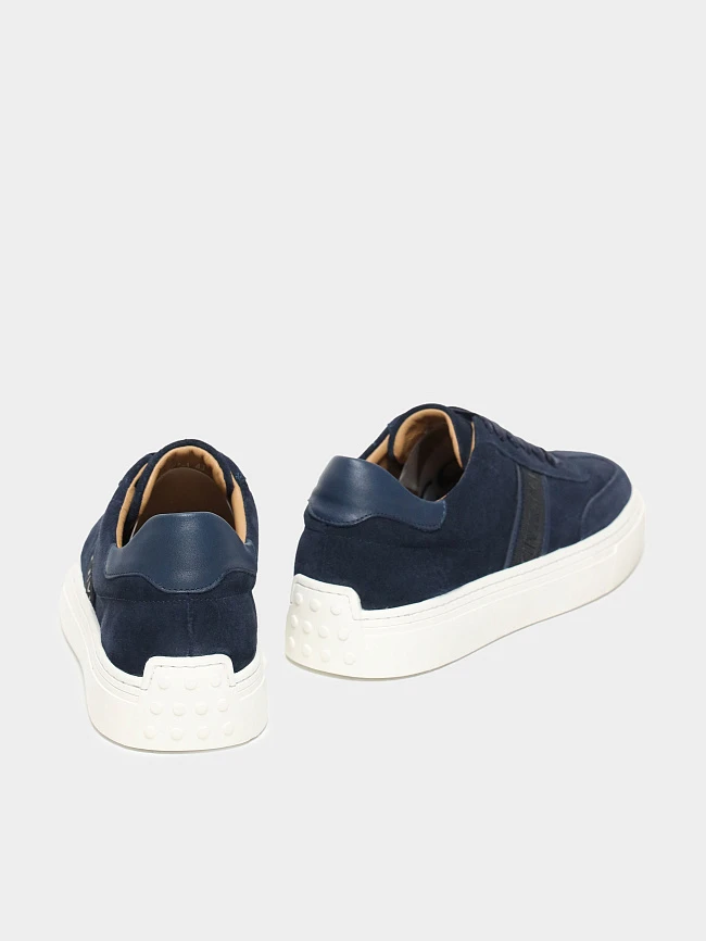 Кеды мужские демисезонные, цвет синий, натуральная кожа/натуральный спилок M253697-1 | 4