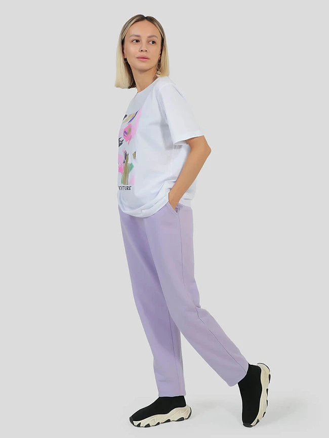 Костюм спортивный (футболка+брюки) женские всесезонные TEset04-17 | 2