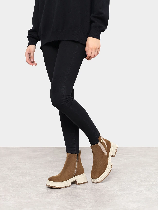 Ботинки женские демисезонные, цвет коричневый, натуральный спилок 887056 | 7