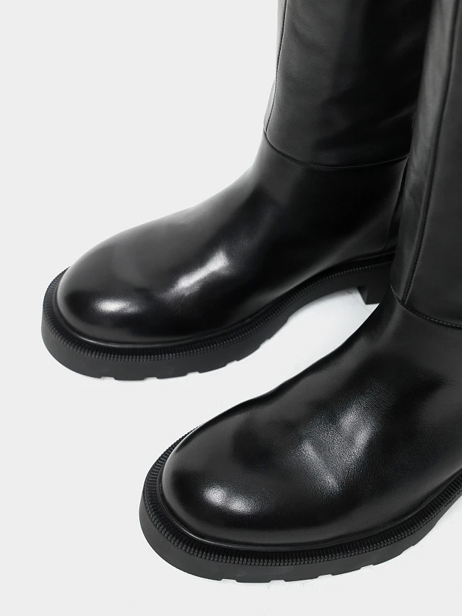 Сапоги женские демисезонные, цвет черный, натуральная кожа 1494780 | 6