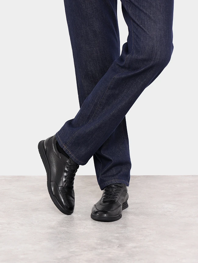 Кроссовки мужские летние, цвет черный, натуральная кожа M1782761 | 7