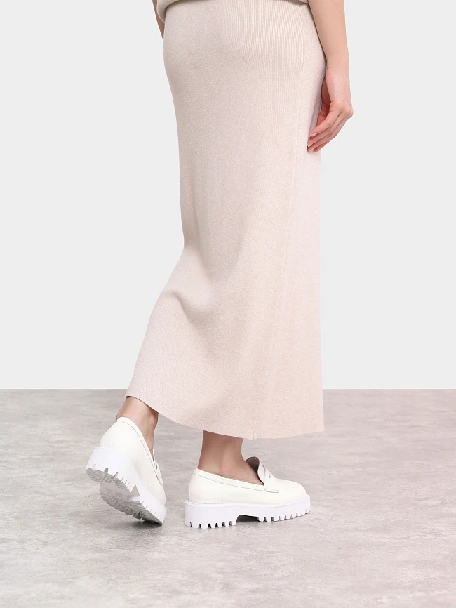 Лоферы женские всесезонные, цвет молочный, натуральная кожа 1013161 | 8