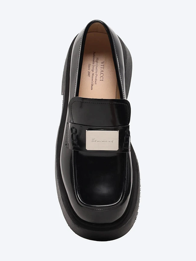 Лоферы женские всесезонные, цвет черный, натуральная кожа и полимерные материалы 1849369 | 4