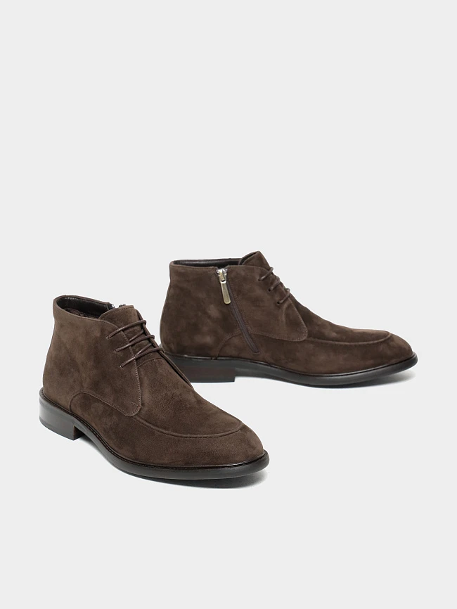 Ботинки мужские демисезонные, цвет коричневый, натуральный велюр M1022988 | 3