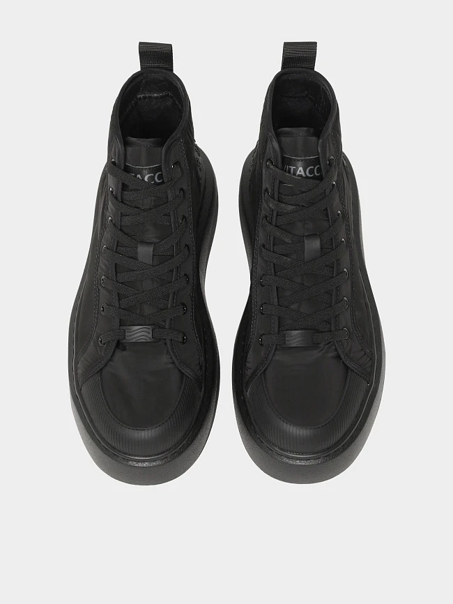 Кеды мужские зимние, цвет черный, текстиль M03052M | 4