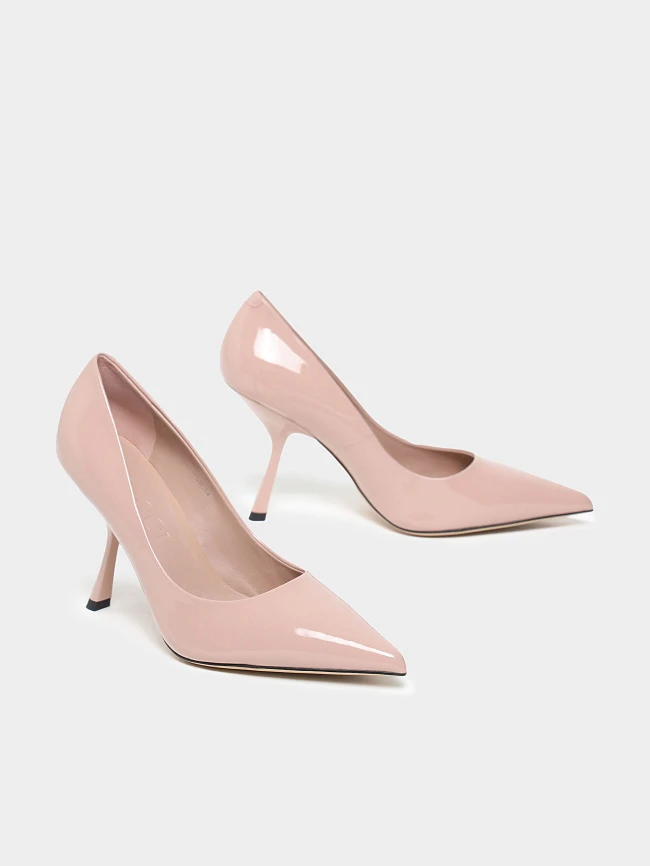 Туфли женские всесезонные, цвет пудровый, натуральная лаковая кожа 944106 | 3