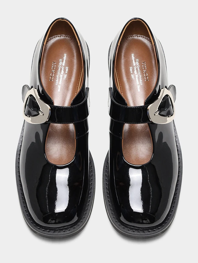 Туфли женские всесезонные, цвет черный, натуральная лаковая кожа 1013779 | 5