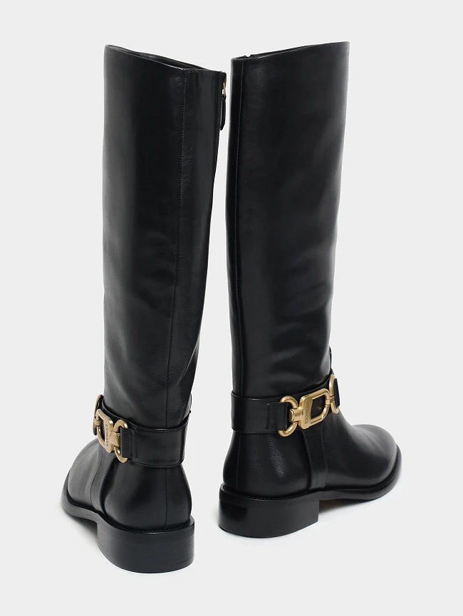 Сапоги женские демисезонные, цвет черный, натуральная кожа 1493648 | 4