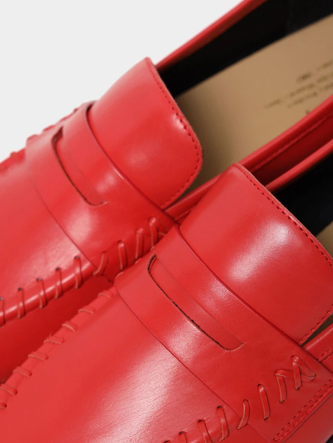 Лоферы женские всесезонные, цвет красный, натуральная кожа 7990196 | 6