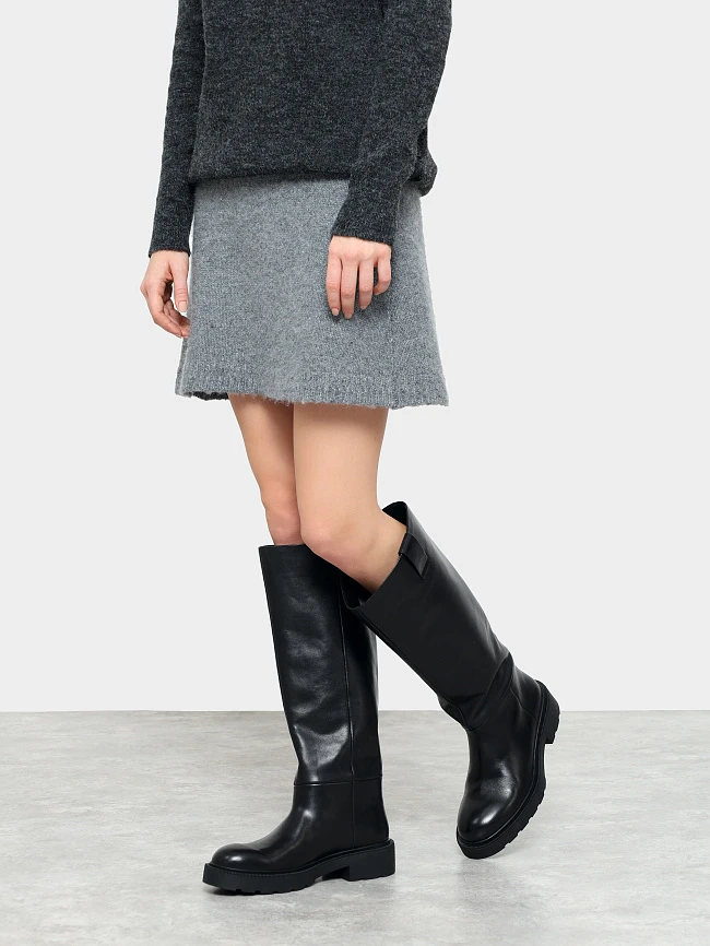 Сапоги женские демисезонные, цвет черный, натуральная кожа 1494780 | 7