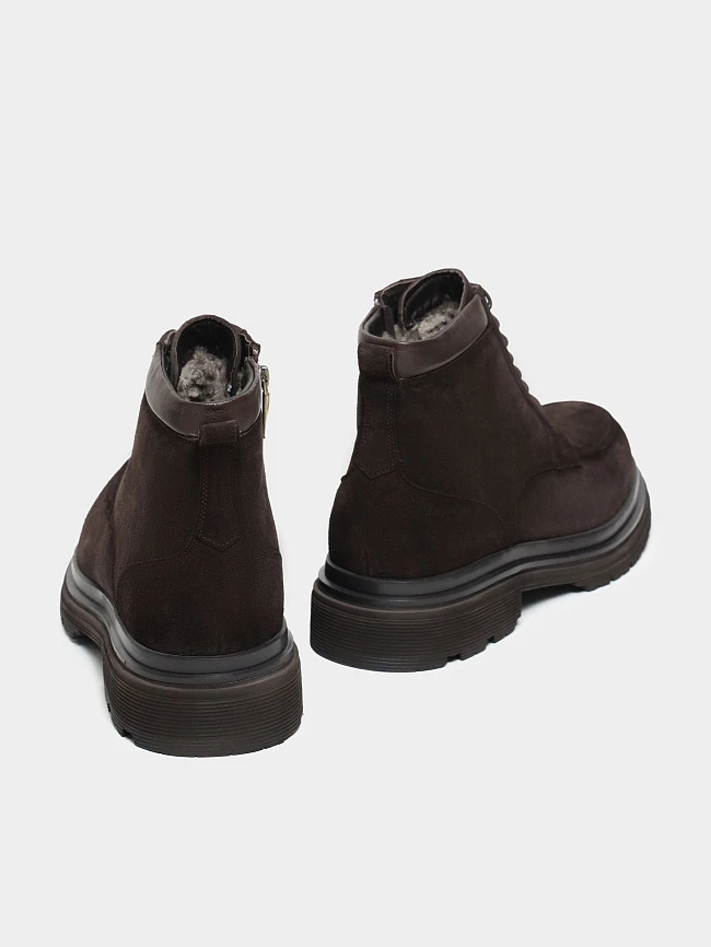 Ботинки мужские зимние, цвет коричневый, натуральный спилок M1022507M-1 | 4
