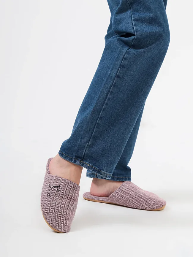 Тапочки женские для дома, цвет фиолетовый, хлопок SLIP10 | 8