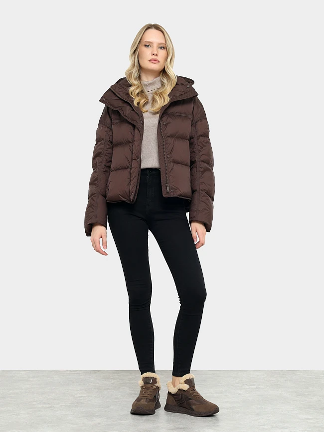 Кроссовки женские зимние, цвет коричневый, натуральный нубук/текстиль 24VC106M | 10