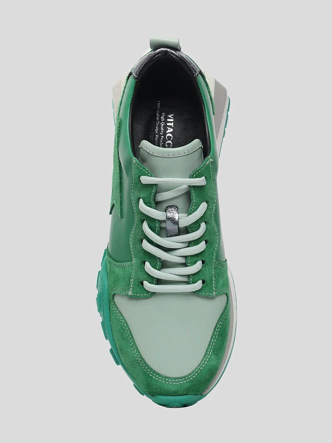 Кроссовки женские демисезонные, цвет зеленый, натуральная кожа 1221297 | 5