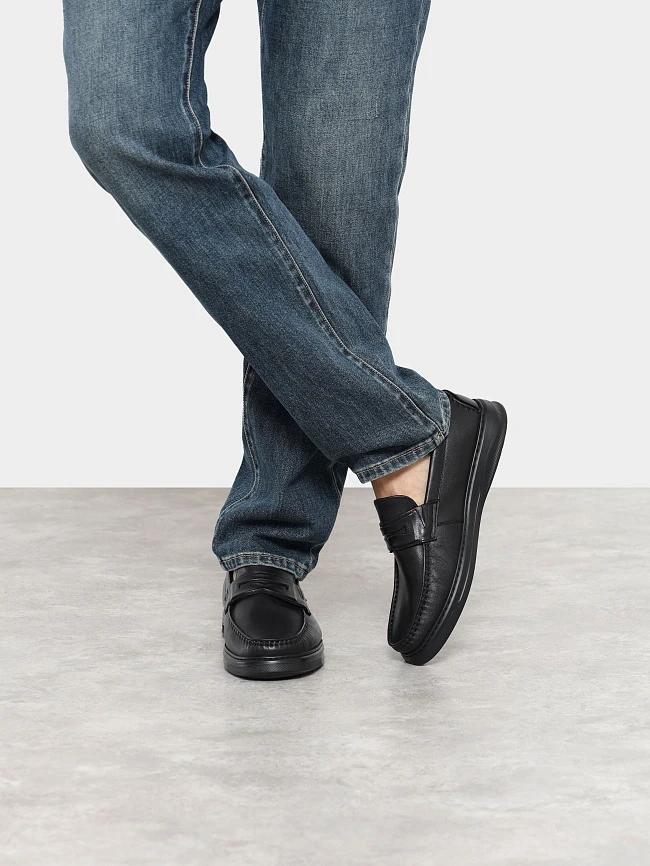 Лоферы мужские зимние, цвет черный, натуральная кожа M80747M | 9