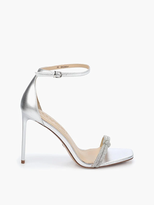 Босоножки женские летние, цвет серебряный, натуральный велюр/натуральная кожа 1494248 | 1