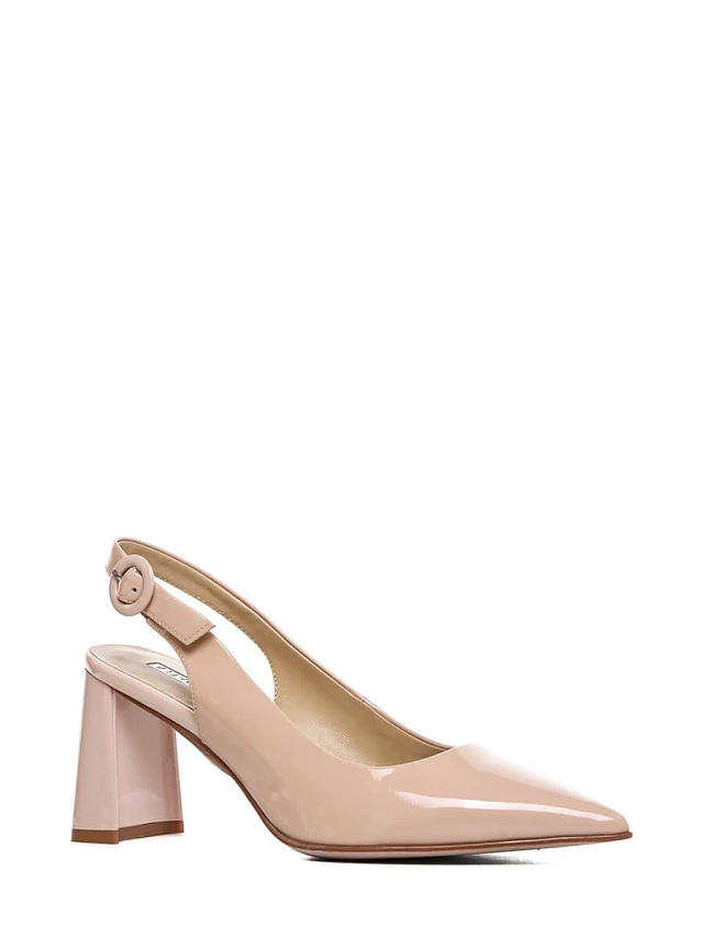 Босоножки 641075 женские цвет пудровый, натуральная лаковая кожа 641075          | 1