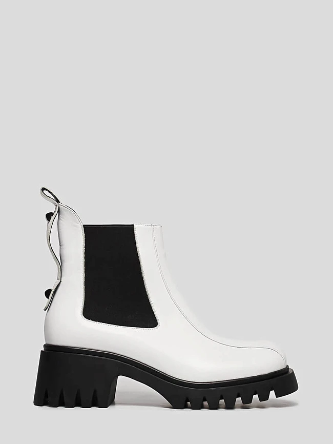 Полусапоги 1221040 женские цвет белый, натуральная кожа 1221040         | 2