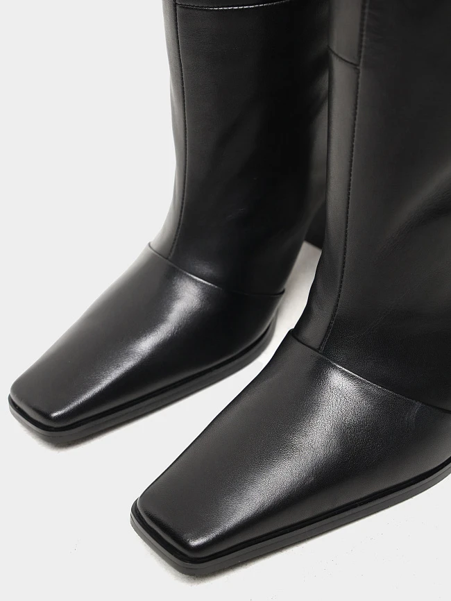 Сапоги женские демисезонные, цвет черный, натуральная кожа 1494783 | 6