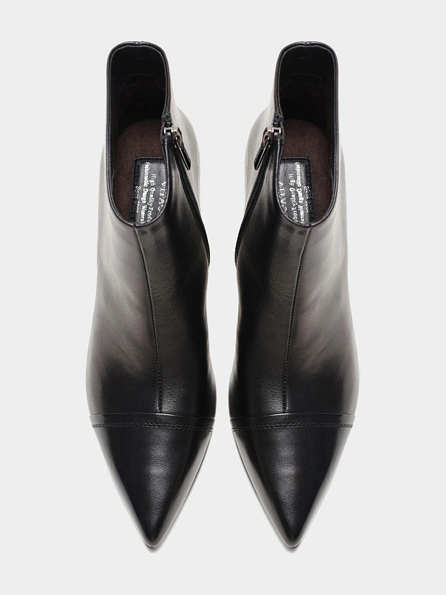 Ботильоны женские всесезонные, цвет черный, натуральная кожа 17VC400 | 4