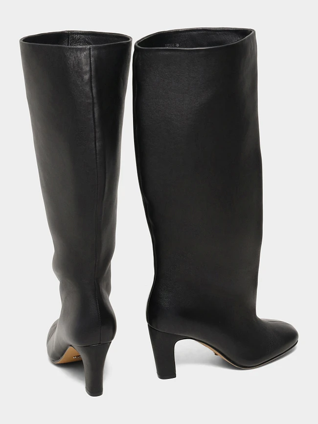 Сапоги женские демисезонные, цвет черный, натуральная кожа 7210414 | 4