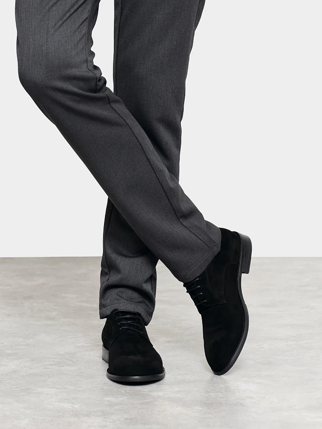 Полуботинки мужские всесезонные, цвет черный, натуральный велюр M1782509 | 9