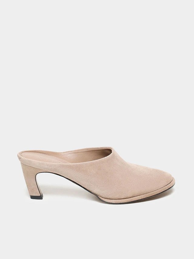 Мюли женские летние, цвет бежевый, натуральный велюр 497706 | 1