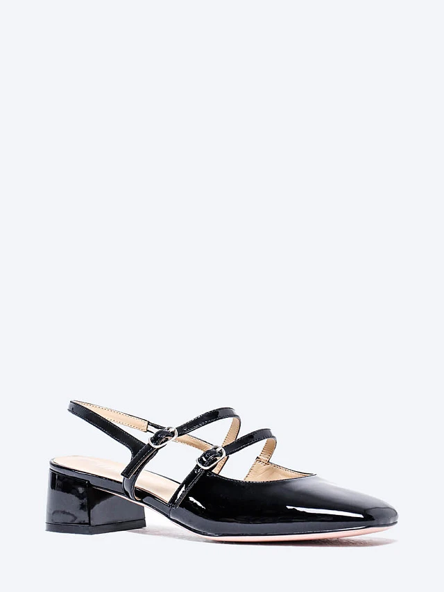 Туфли женские летние, цвет черный, натуральная лаковая кожа 1852900 | 1