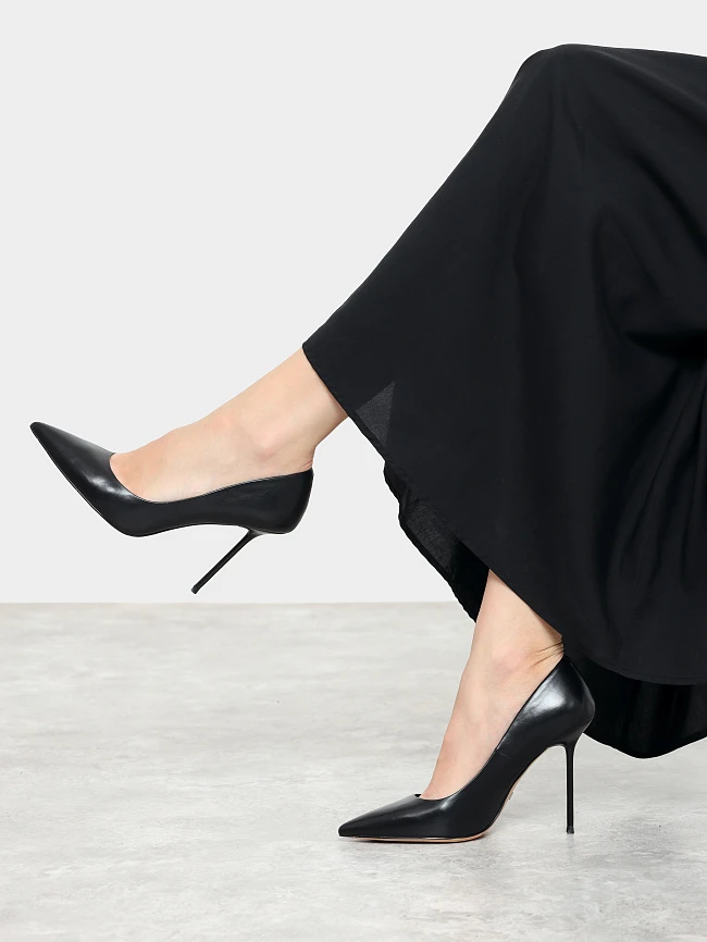 Туфли женские всесезонные, цвет черный, натуральная кожа 497054 | 12