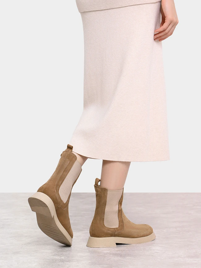 Ботинки женские демисезонные, цвет коричневый, натуральный спилок 136560 | 9