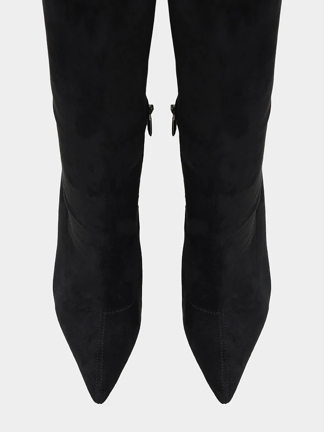 Ботфорты женские демисезонные, цвет черный, искусственный велюр 1849045P-2 | 5