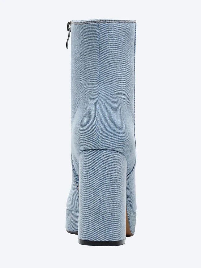 Полусапоги женские демисезонные, цвет голубой, текстиль 2390705 | 5