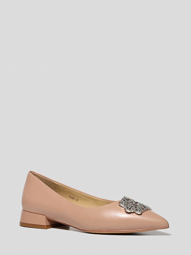 Балетки 494883 женские цвет бежевый, натуральная кожа 494883          | 1