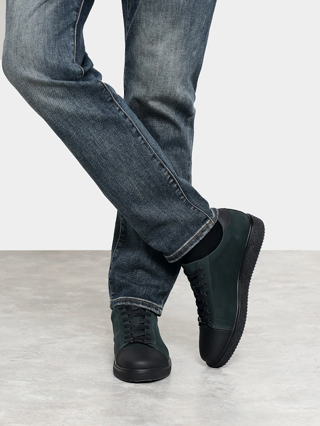 Кеды мужские демисезонные, цвет изумрудный, натуральный нубук/натуральная кожа M1782545 | 9