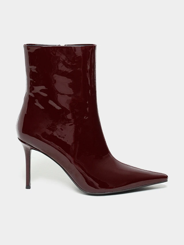 Полусапоги женские демисезонные, цвет бордовый, натуральная лаковая кожа 1494513 | 1