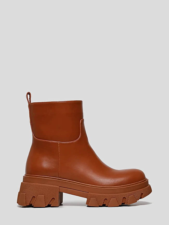 Полусапоги 1396630 женские цвет рыжий, искусственная кожа 1396630         | 2