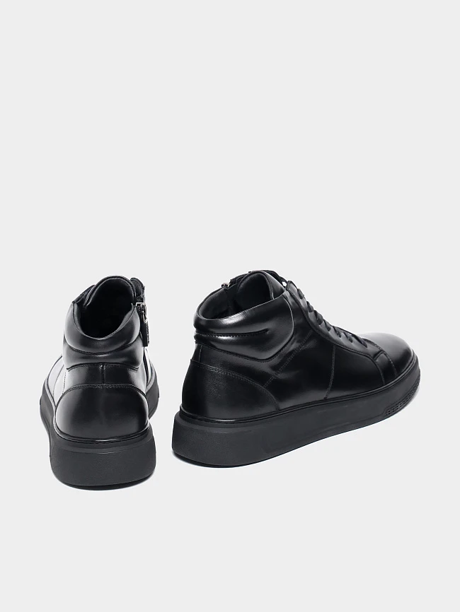 Кеды мужские демисезонные, цвет черный, натуральная кожа M254243 | 4