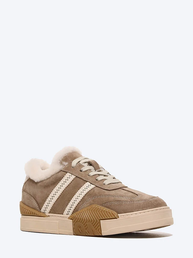 Кеды женские зимние, цвет мокко, натуральный спилок 93VC009M | 1